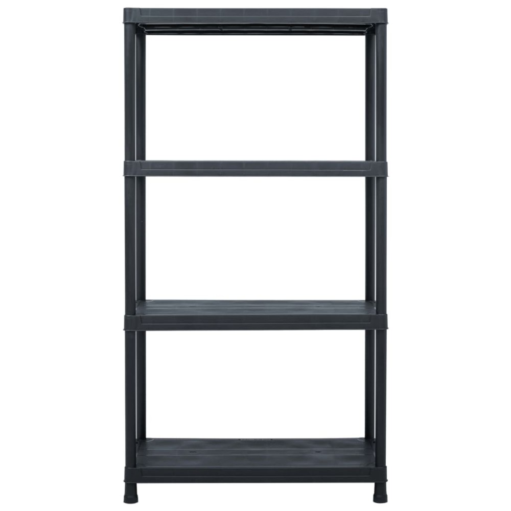 vidaXL Raft de depozitare, negru, 60 x 30 x 138 cm, plastic, 100 kg