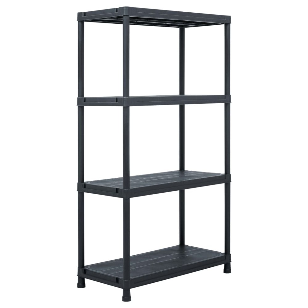 vidaXL Raft de depozitare, negru, 60 x 30 x 138 cm, plastic, 100 kg