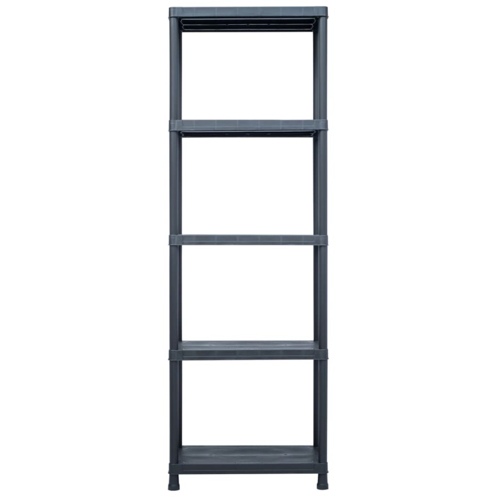 vidaXL Raft de depozitare, negru, 60 x 30 x 180 cm, plastic, 125 kg