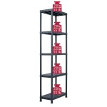 vidaXL Raft de depozitare, negru, 60 x 30 x 180 cm, plastic, 125 kg vidaXL Raft de depozitare, negru, 60 x 30 x 180 cm, plastic, 125 kg