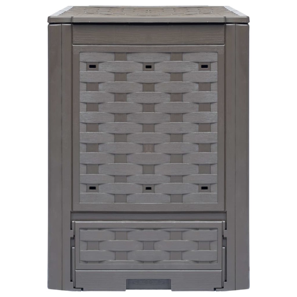 vidaXL Compostor de grădină, maro, 60x60x83 cm, 300 L plastic ratan