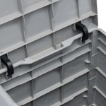 vidaXL Ladă de depozitare pentru grădină, 90 L, gri deschis vidaXL Ladă de depozitare pentru grădină, 90 L, gri deschis