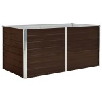 vidaXL Strat înălțat de grădină, maro, 160x80x77 cm, oțel galvanizat vidaXL Strat înălțat de grădină, maro, 160x80x77 cm, oțel galvanizat
