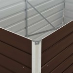 vidaXL Strat înălțat de grădină, maro, 160x80x77 cm, oțel galvanizat vidaXL Strat înălțat de grădină, maro, 160x80x77 cm, oțel galvanizat
