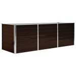 vidaXL Strat înălțat de grădină, maro, 240x80x77 cm, oțel galvanizat