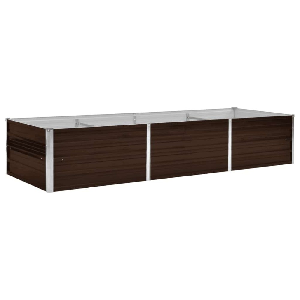 vidaXL Strat înălțat de grădină, maro, 240x80x45 cm, oțel galvanizat