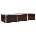 vidaXL Strat înălțat de grădină, maro, 240x80x45 cm, oțel galvanizat