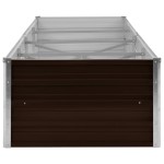 vidaXL Strat înălțat de grădină, maro, 320x80x45 cm, oțel galvanizat