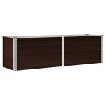 vidaXL Strat înălțat de grădină, maro, 160x40x45 cm, oțel galvanizat vidaXL Strat înălțat de grădină, maro, 160x40x45 cm, oțel galvanizat