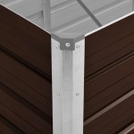 vidaXL Strat înălțat de grădină, maro, 160x40x45 cm, oțel galvanizat vidaXL Strat înălțat de grădină, maro, 160x40x45 cm, oțel galvanizat