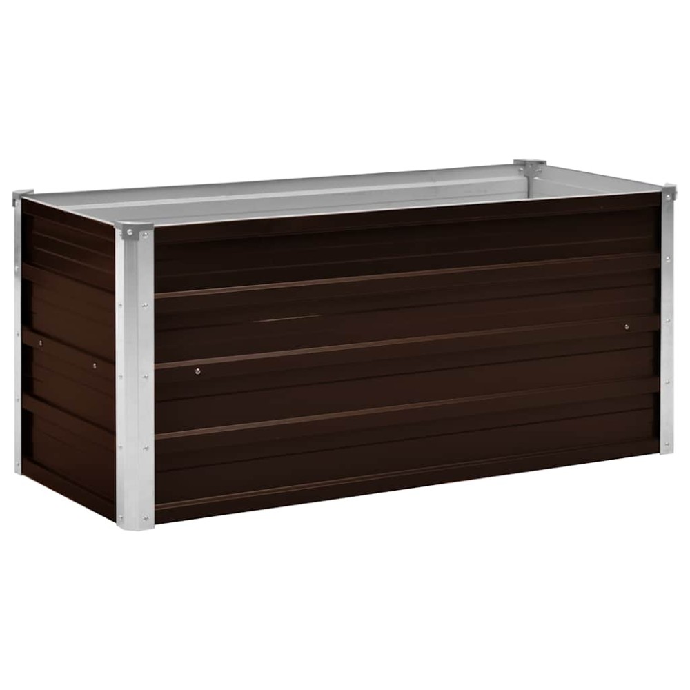 vidaXL Strat înălțat de grădină, maro, 100x40x45 cm, oțel galvanizat