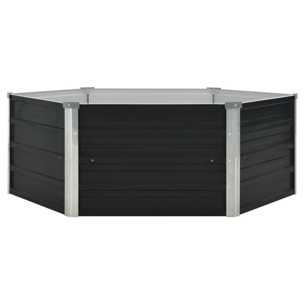 vidaXL Strat înălțat de grădină antracit 129x129x45 cm oțel galvanizat