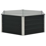 vidaXL Strat înălțat de grădină antracit 129x129x45 cm oțel galvanizat