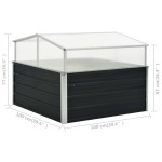 vidaXL Seră, antracit, 100x100x77 cm, oțel galvanizat