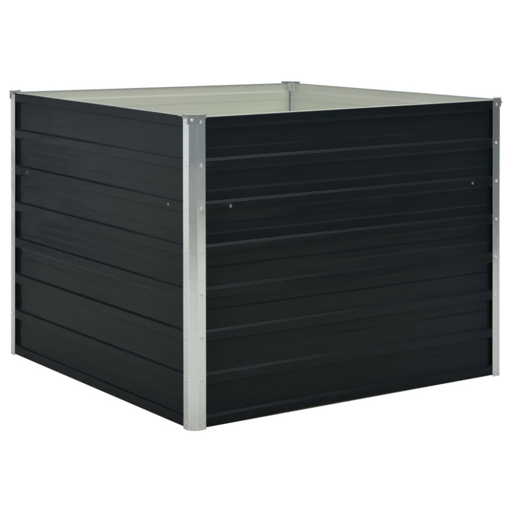vidaXL Strat înălțat de grădină antracit 100x100x77 cm oțel galvanizat