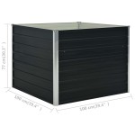 vidaXL Strat înălțat de grădină antracit 100x100x77 cm oțel galvanizat
