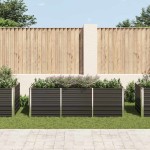 vidaXL Strat înălțat de grădină antracit 240x80x77 cm oțel galvanizat vidaXL Strat înălțat de grădină antracit 240x80x77 cm oțel galvanizat