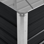 vidaXL Strat înălțat de grădină antracit 240x80x45 cm oțel galvanizat