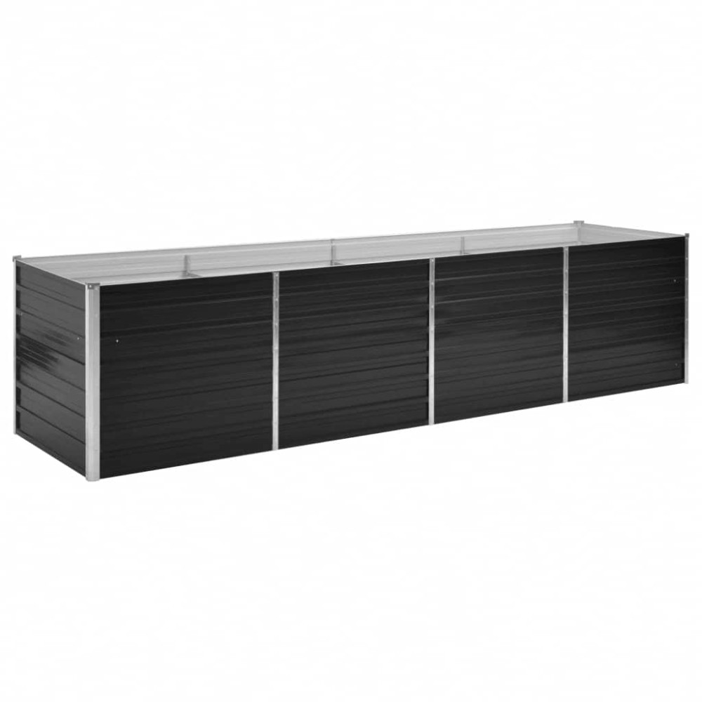 vidaXL Strat înălțat de grădină antracit 320x80x77 cm oțel galvanizat