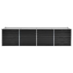 vidaXL Strat înălțat de grădină antracit 320x80x77 cm oțel galvanizat
