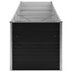 vidaXL Strat înălțat de grădină antracit 320x80x77 cm oțel galvanizat