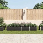 vidaXL Strat înălțat de grădină antracit 320x80x45 cm oțel galvanizat