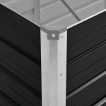 vidaXL Strat înălțat de grădină antracit 320x80x45 cm oțel galvanizat