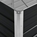 vidaXL Strat înălțat de grădină antracit 160x40x77 cm oțel galvanizat