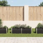 vidaXL Strat înălțat de grădină antracit 160x40x45 cm oțel galvanizat