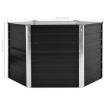 vidaXL Strat înălțat de grădină antracit 129x129x77 cm oțel galvanizat