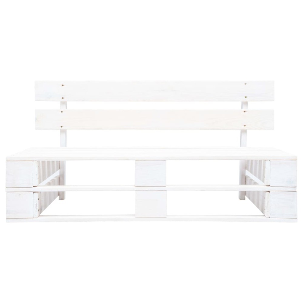 vidaXL Bancă din paleți de grădină, alb, lemn