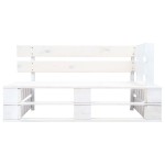 vidaXL Bancă de colț din paleți de grădină, alb, lemn