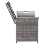vidaXL Bancă de depozitare cu pernă, gri, 138 cm, poliratan vidaXL Bancă de depozitare cu pernă, gri, 138 cm, poliratan