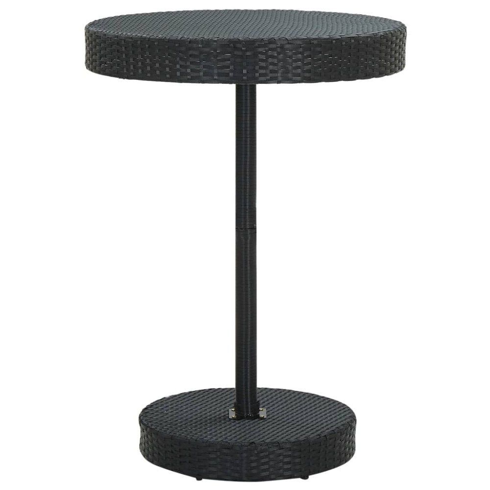 vidaXL Masă de grădină, negru 75,5 x 106 cm, poliratan