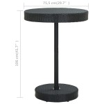 vidaXL Masă de grădină, negru 75,5 x 106 cm, poliratan vidaXL Masă de grădină, negru 75,5 x 106 cm, poliratan