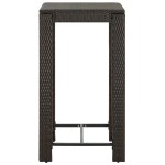 vidaXL Masă de bar de grădină, maro, 60,5 x 60,5 x 110,5 cm, poliratan