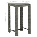 vidaXL Masă de bar de grădină, gri, 60,5 x 60,5 x 110,5 cm, poliratan vidaXL Masă de bar de grădină, gri, 60,5 x 60,5 x 110,5 cm, poliratan