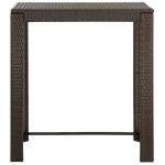 vidaXL Masă de bar de grădină, maro, 100 x 60,5 x 110,5 cm, poliratan vidaXL Masă de bar de grădină, maro, 100 x 60,5 x 110,5 cm, poliratan
