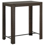 vidaXL Masă de bar de grădină, maro, 100 x 60,5 x 110,5 cm, poliratan vidaXL Masă de bar de grădină, maro, 100 x 60,5 x 110,5 cm, poliratan