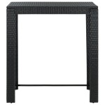 vidaXL Masă de bar de grădină, negru, 100 x 60,5 x 110,5 cm, poliratan vidaXL Masă de bar de grădină, negru, 100 x 60,5 x 110,5 cm, poliratan