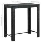 vidaXL Masă de bar de grădină, negru, 100 x 60,5 x 110,5 cm, poliratan vidaXL Masă de bar de grădină, negru, 100 x 60,5 x 110,5 cm, poliratan