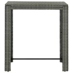 vidaXL Masă de bar de grădină, gri, 100 x 60,5 x 110,5 cm, poliratan vidaXL Masă de bar de grădină, gri, 100 x 60,5 x 110,5 cm, poliratan
