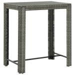 vidaXL Masă de bar de grădină, gri, 100 x 60,5 x 110,5 cm, poliratan vidaXL Masă de bar de grădină, gri, 100 x 60,5 x 110,5 cm, poliratan