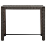 vidaXL Masă de bar de grădină, maro, 140,5 x 60,5 x 110,5 cm poliratan vidaXL Masă de bar de grădină, maro, 140,5 x 60,5 x 110,5 cm poliratan