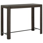 vidaXL Masă de bar de grădină, maro, 140,5 x 60,5 x 110,5 cm poliratan vidaXL Masă de bar de grădină, maro, 140,5 x 60,5 x 110,5 cm poliratan