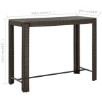 vidaXL Masă de bar de grădină, maro, 140,5 x 60,5 x 110,5 cm poliratan vidaXL Masă de bar de grădină, maro, 140,5 x 60,5 x 110,5 cm poliratan