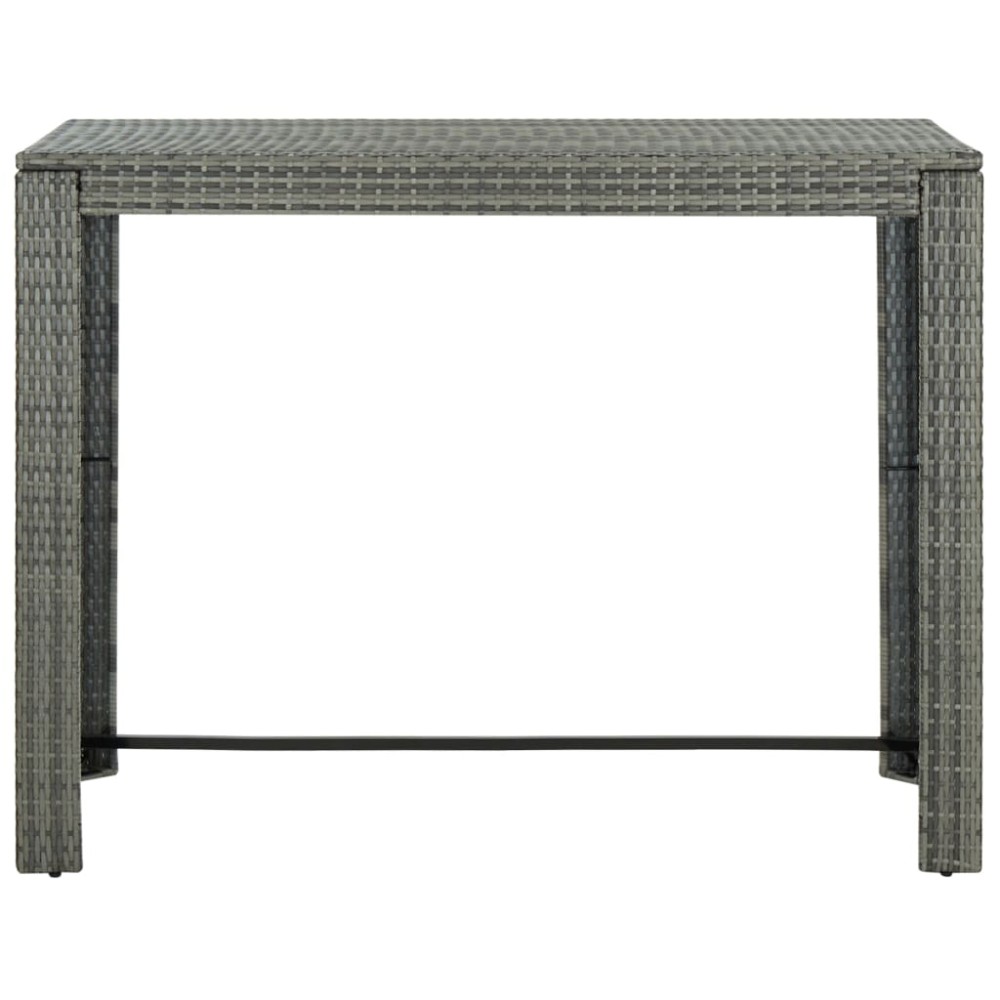 vidaXL Masă de bar de grădină, gri, 140,5 x 60,5 x 110,5 cm, poliratan