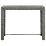 vidaXL Masă de bar de grădină, gri, 140,5 x 60,5 x 110,5 cm, poliratan vidaXL Masă de bar de grădină, gri, 140,5 x 60,5 x 110,5 cm, poliratan
