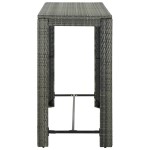 vidaXL Masă de bar de grădină, gri, 140,5 x 60,5 x 110,5 cm, poliratan vidaXL Masă de bar de grădină, gri, 140,5 x 60,5 x 110,5 cm, poliratan