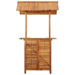 vidaXL Masă de bar exterior cu acoperiș, 113x106x217 cm, lemn acacia